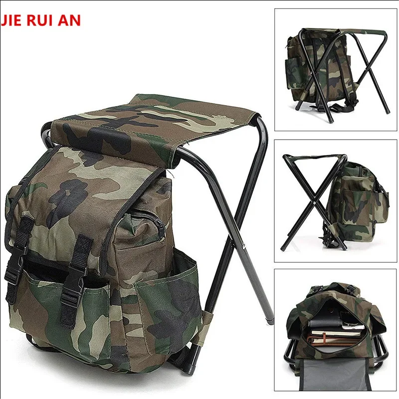 

Outdoor Folding Camping Fishing Chair Sturdy Comfortable Stool Portable Backpack Seat Bag Economy Fishing Chair Hiking Seat