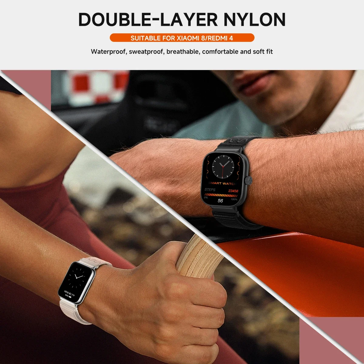 Breathable Strap for Xiaomi Redmi Watch 4/5 Nylon Loop Replaceable Wristband Smartwatch Belt for Mi Band 9/8 Pro Sport Watchband image 3