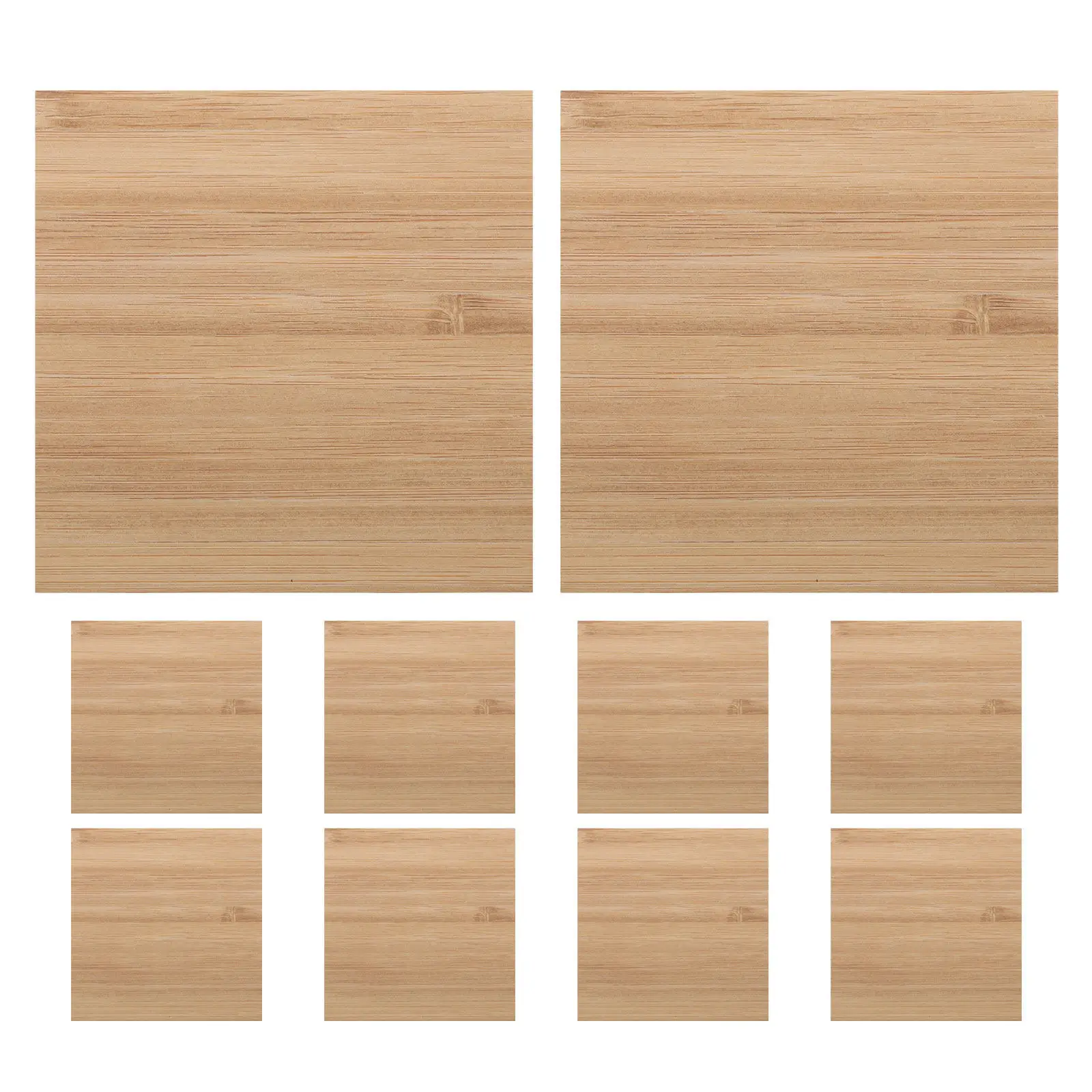 10Pcs Handicraft Bamboo Pieces Small Squares 3.2x3.2in Unfinished Blanks for DIY Carving Painting Wood Burning Crafts