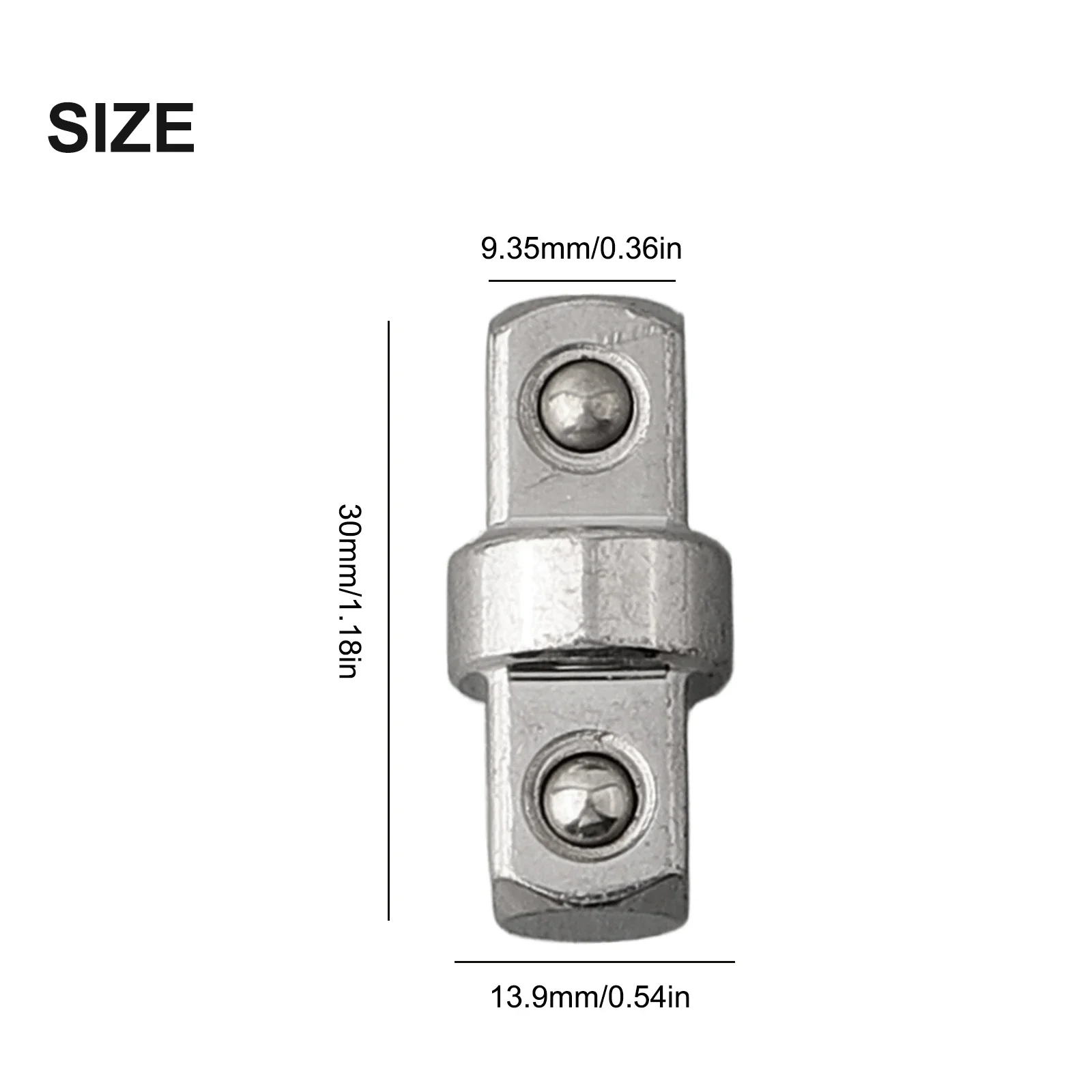 

1PC 3/8 Socket Adapter Double Head Male Square Electric Wrench Hexagonal Connector Suitable For Automotive Repairs Shipbuilding