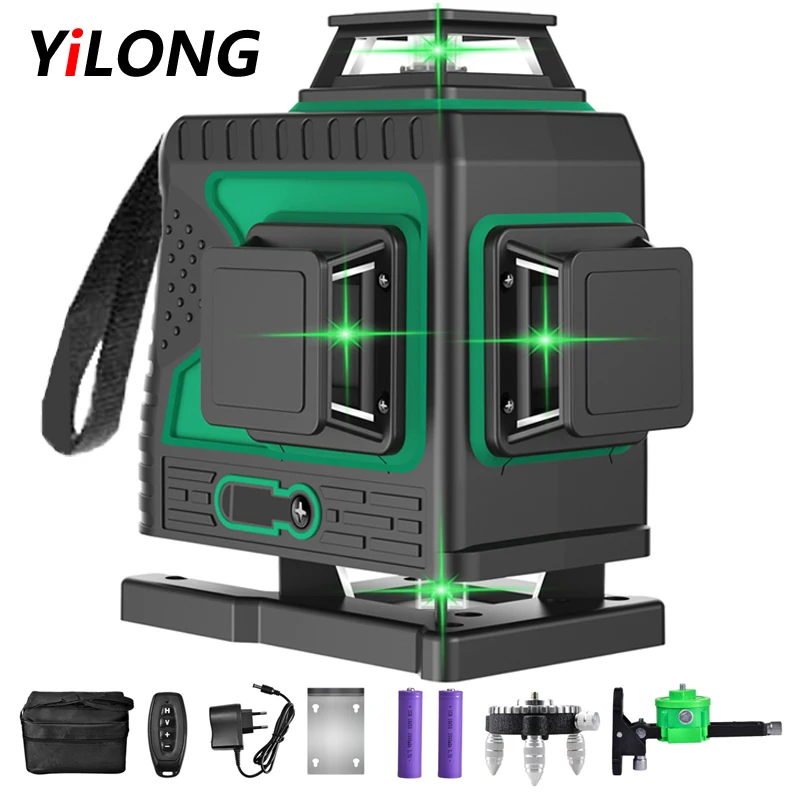 

12/16 Lines 3/4D Laser Level Level Self-Leveling 360 Horizontal And Vertical Cross Super Powerful Green Laser Level