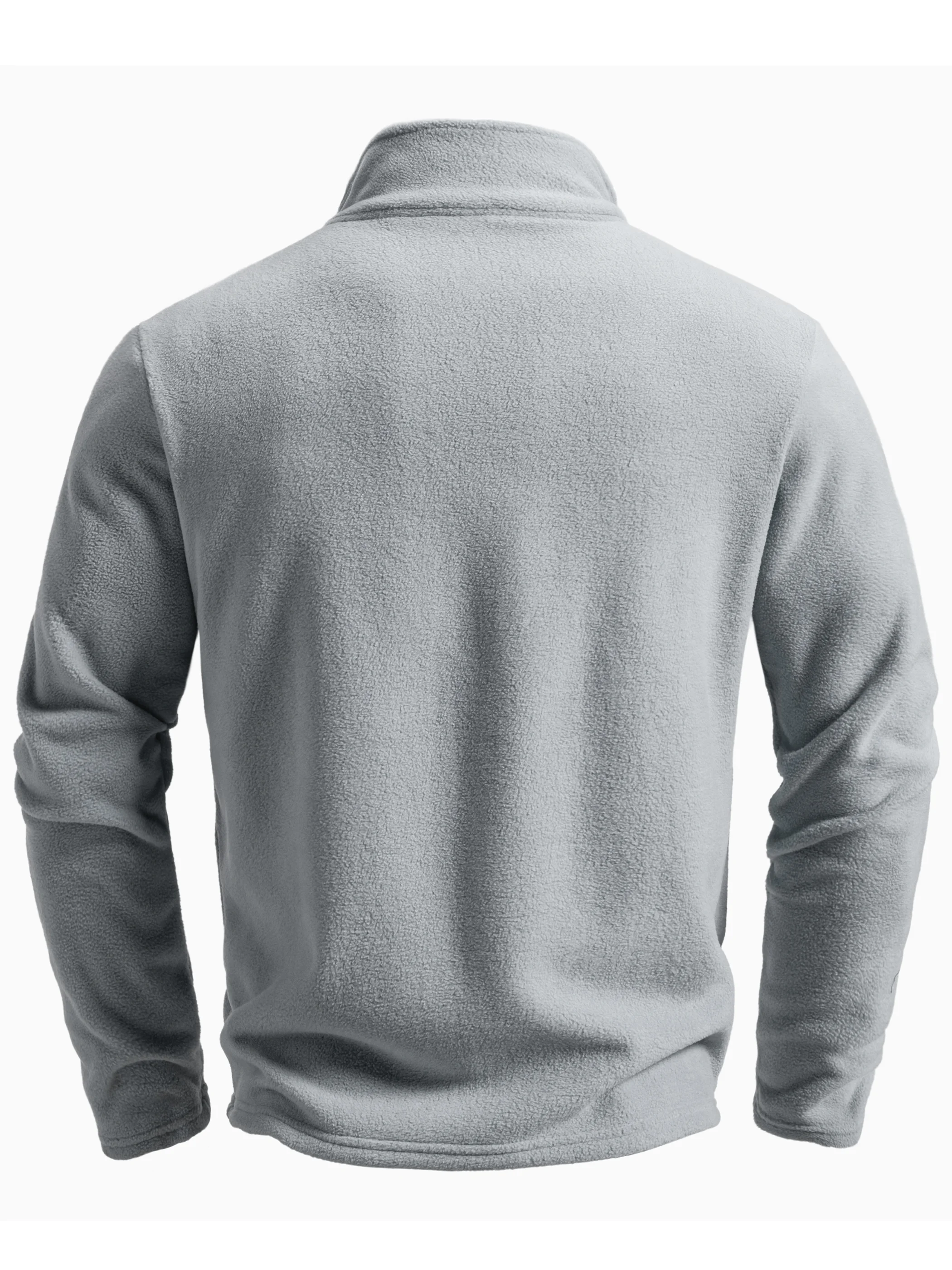 Herren Frühling und Herbst Einfarbige Fleece-Wärmejacke, Komfortabler Reißverschluss-Cardigan für Herren Outdoor-Freizeit – Detail 5