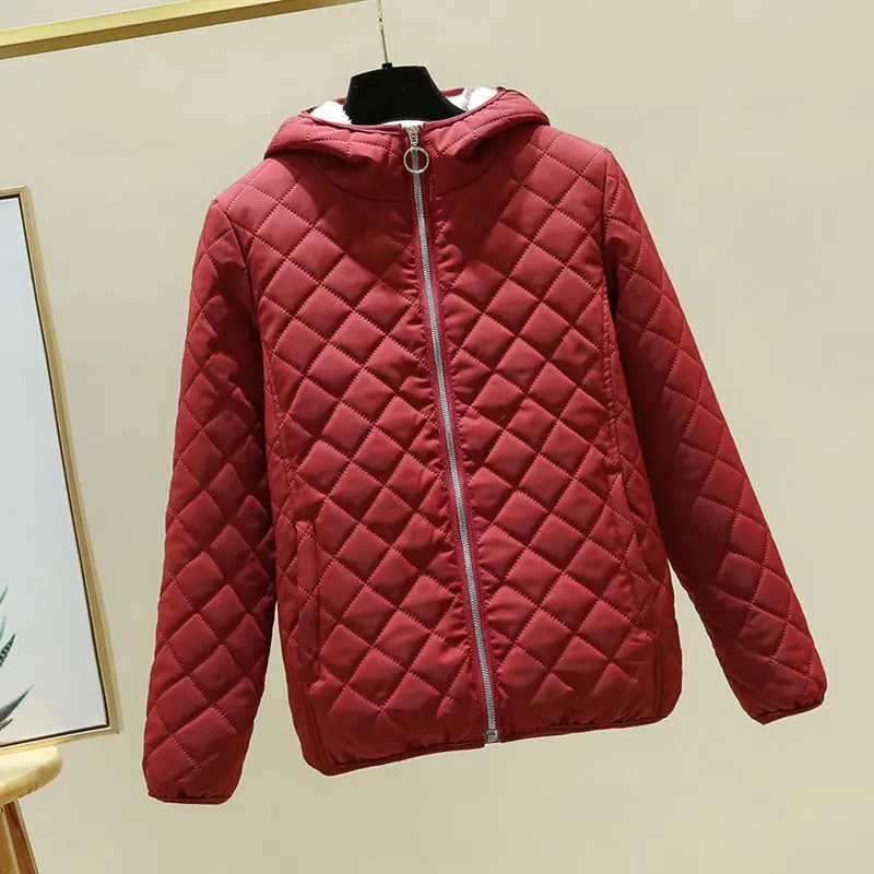 Chaqueta acolchada de algodón para mujer, Parkas cortas finas y ligeras de lana gruesa, ropa de abrigo informal, otoño e invierno, novedad de 2023