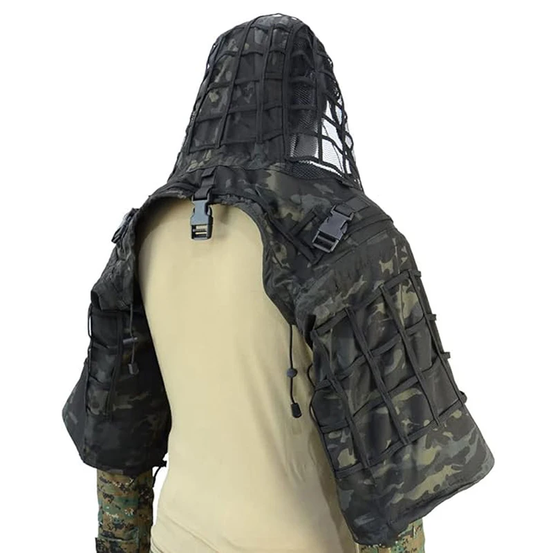 Ghillie-Anzug, taktischer Scharfschützmantel, Viper-Kappen, Jagdmantel, Material und Farbe optional, Tarnkleidung für Airsoft-Paintball – Detail 7