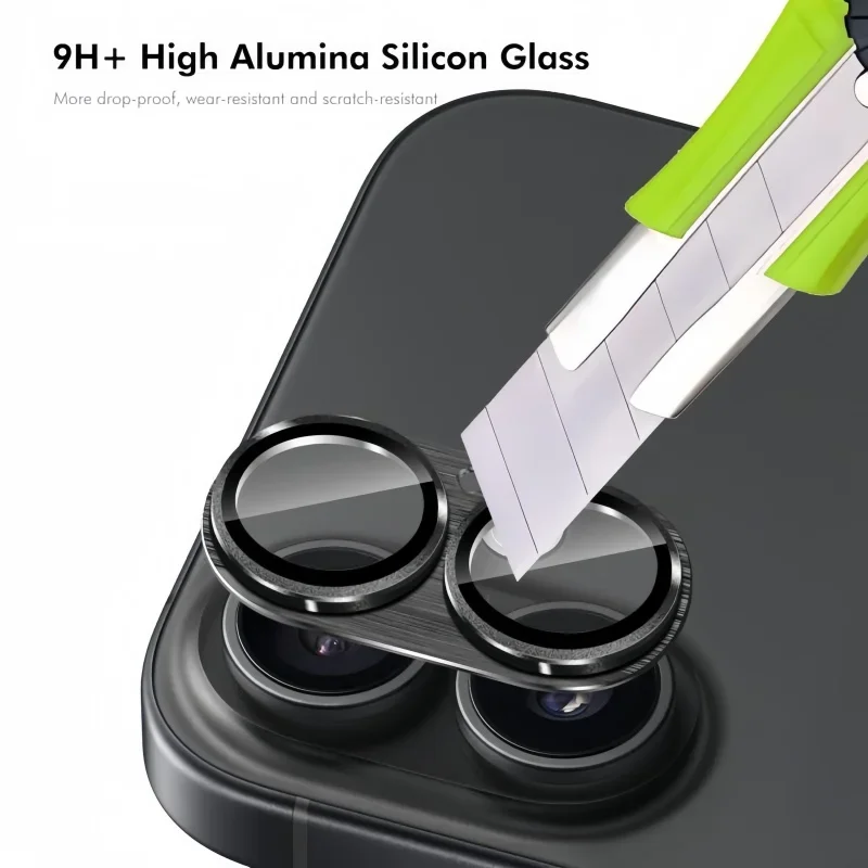 Para iphone 17 metal câmera protetor liga caso de vidro capa completa lente traseira tampa protetora para iphone17 roxo verde