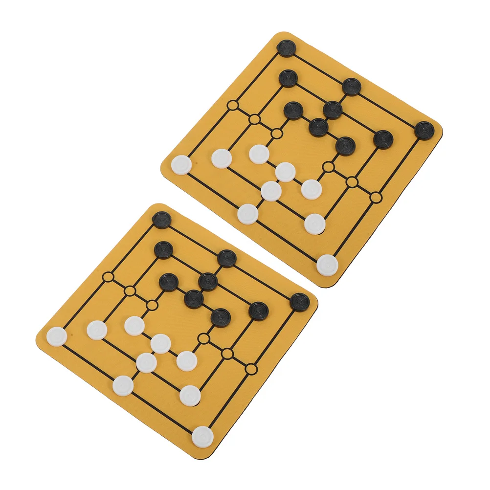 

2Set Nine Men's Morris Checker Set Easy to Learn Strategy Game for Kids and Adults Developmental Time Holiday