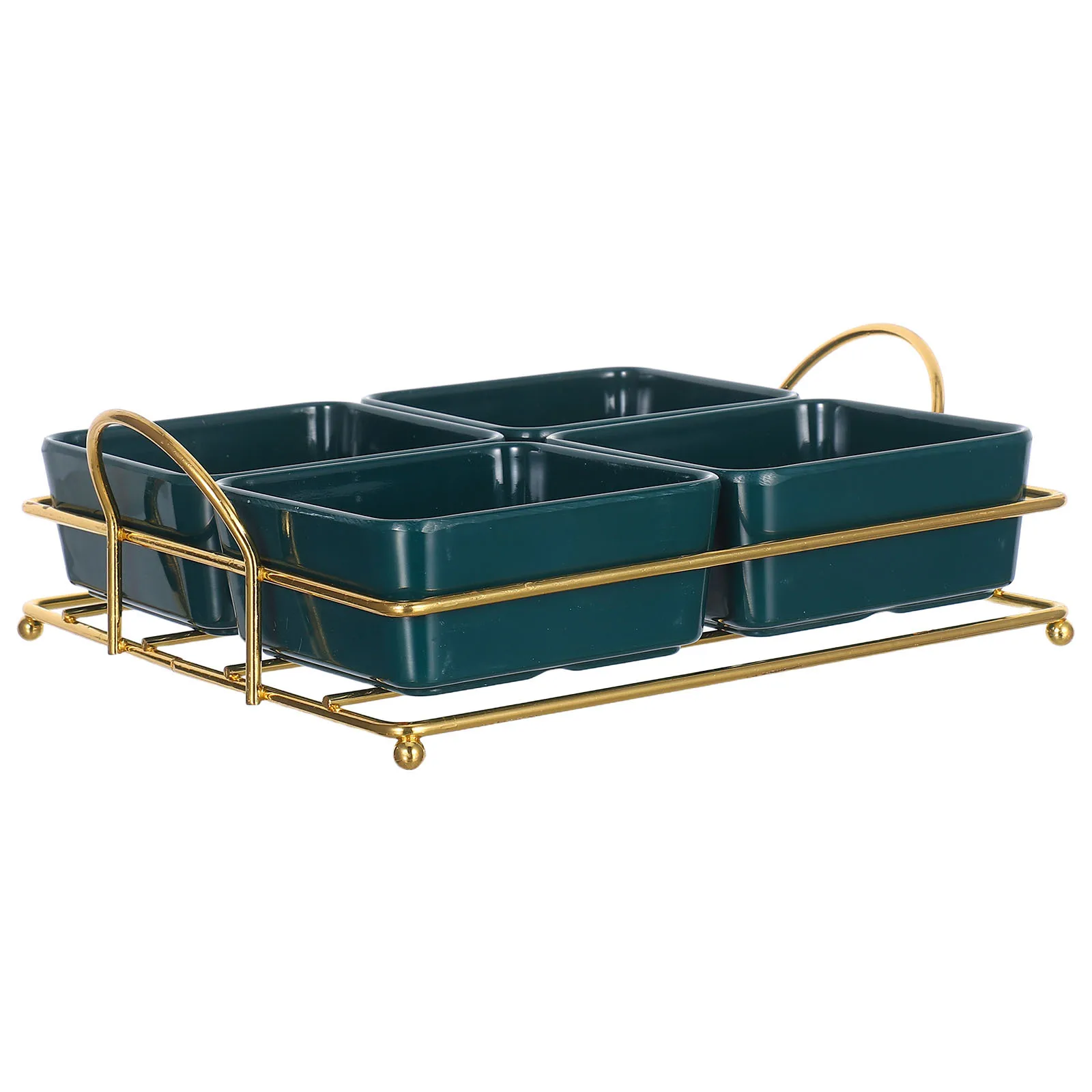 

1Set Divided Serving Platter Heatresistant Reusable Tray for Snacks Fruits Appetizers Party Barbecue Casual Gatherings