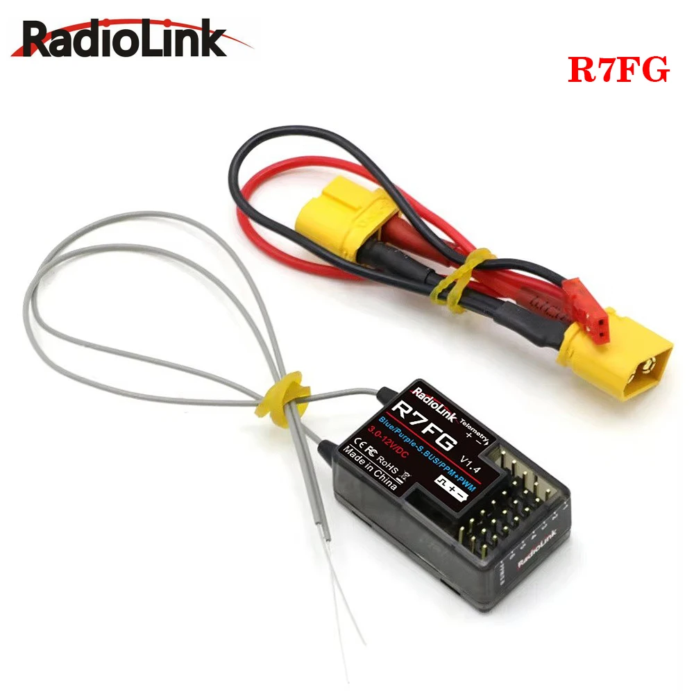 RadioLink R7FG 2.4GHz 7CH Dual Antenna Reciever High Voltage Integrated Gyro for RC6GS / RC4GS / RC4G / RC3S / T8FB Transmitter