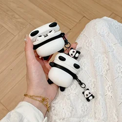 Cute Lying Panda Headphone Case For AirPods 4 (2024) Airpod Pro2 1 2 3 Bluetooth Earbuds Charging Box Protective Earphone Cover