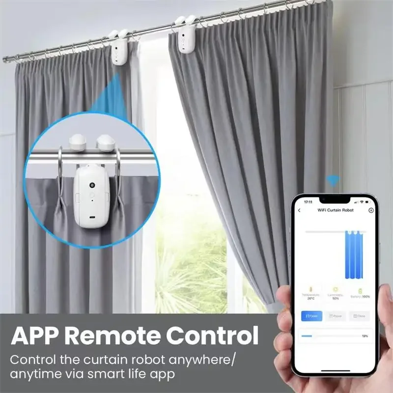 Imagem -02 - Robô Automático de Cortina Tuya Zigbee Rod Romano Motor Smart Life App Voice Control Alexa Google Home Alice t u i Track Alice