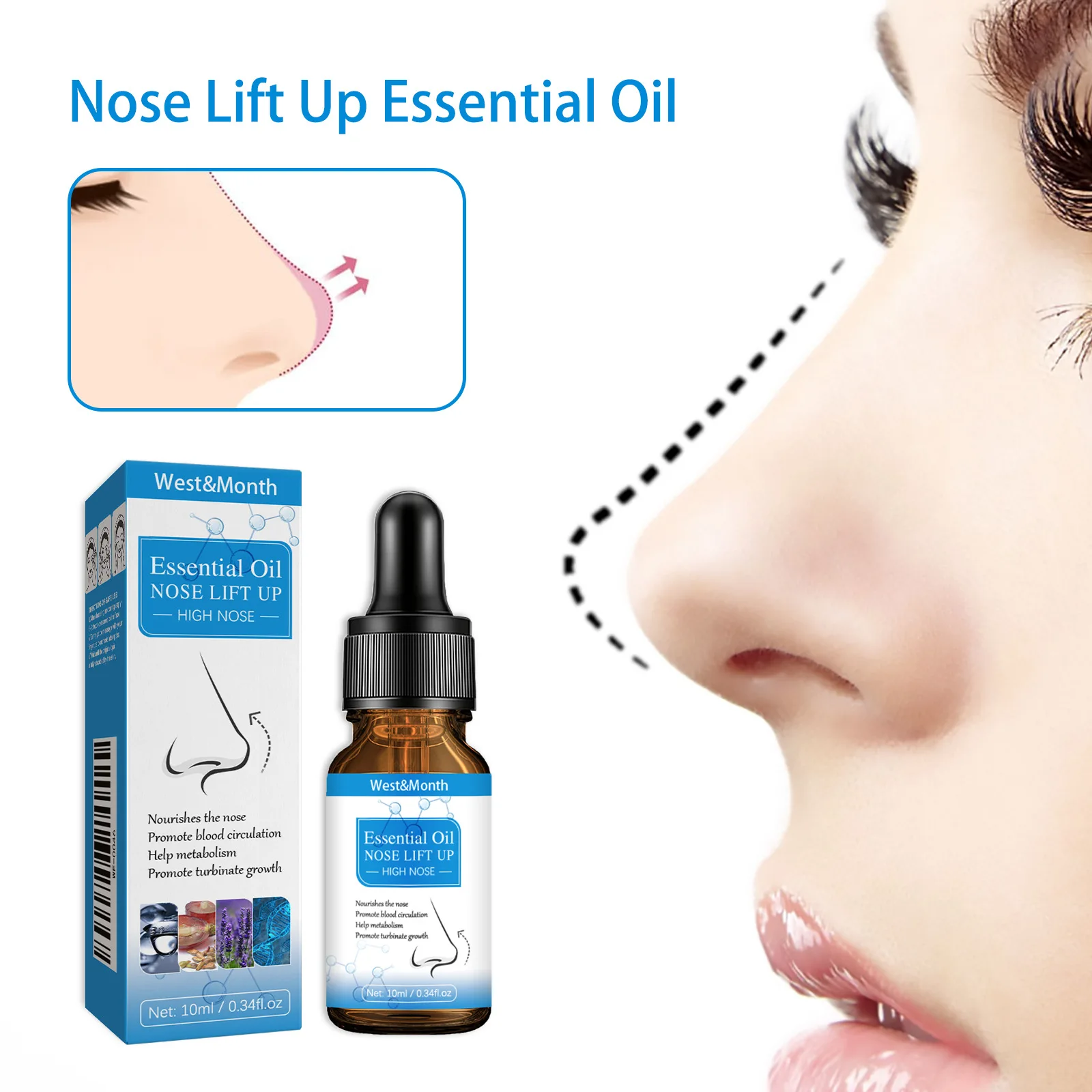 Nose Lift Up Massage Essential Oil Heighten Rhinoplasty Firming For Moisturizing Nose Serum Reshape Natural Beauty Care