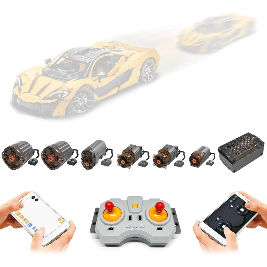 

Remote Control and Motor Upgrade Kit for Enhanced Performance in Lego 42172 Technic McLaren P1 Model Building Set Ideal for Adv