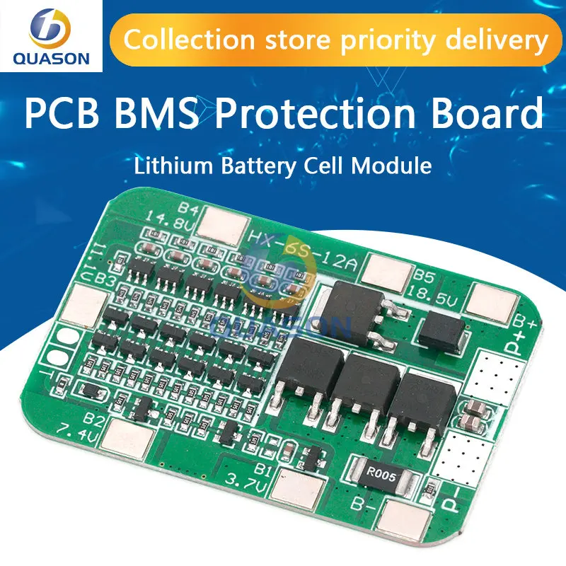 6S 12A 24V PCB BMS Protection Board For 6 Pack 18650 Li-ion Lithium Battery Cell Module New Arrival