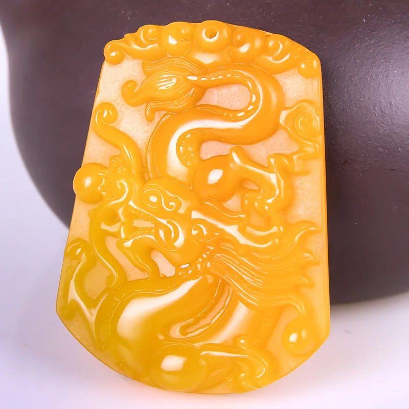 

Outer Mongolian Material Pendant Huanglong Jade Dragon Pendant Tag Unisex Jade Necklace Pendant