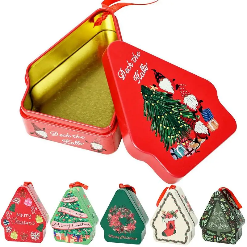 

Christmas Cookie Tins Set Of 6 House-Shaped Tin Container Organizer Reusable Cookie Tins Containers Tinplate Candy Box With Lids