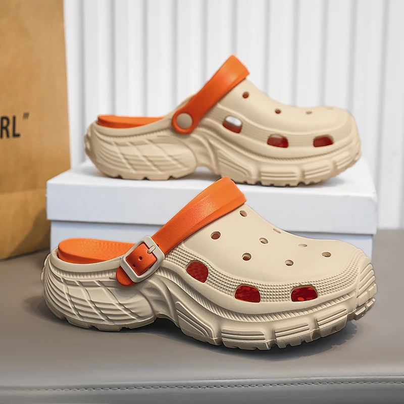 

Пляжные сандалии на низком каблуке, удобные популярные повседневные мужские тапочки 2025 года, модная обувь, женские кроссовки, легкая мягкая подошва