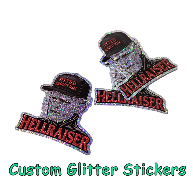 

Пользовательские блестящие наклейки ПВХ водонепроницаемые декоративные этикетки с логотипом для ноутбука мультфильм аниме голографические наклейки украшение книги