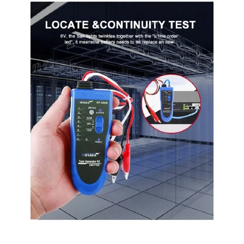 Noyafa Mutifuncation Cable Test NF-806 Detector Support Trace Telephone Lan Wire Finder Continuity Tester Wiremap Network Tester