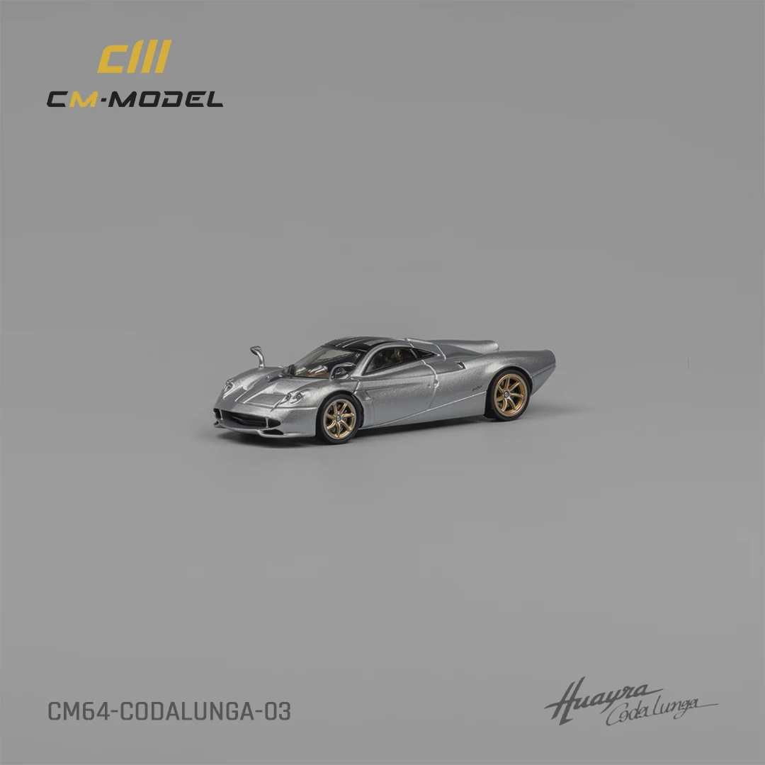 ** Pre ordine ** CM modello 1:64 Huayra Codalunga Metallic Silver Diecast MODEL Car