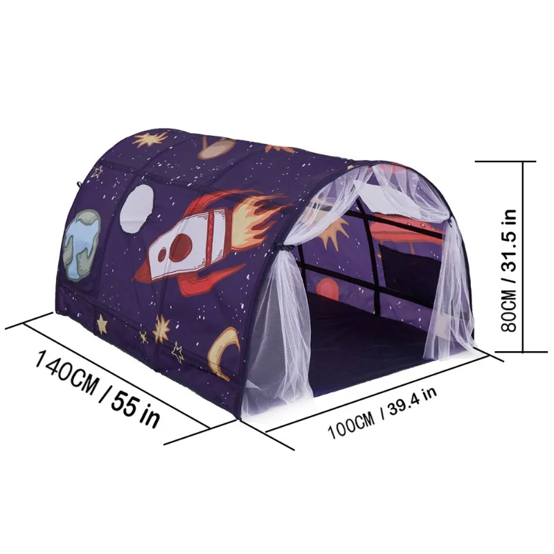 Tente fusée étoile Portable pour enfants, moustiquaire, auvent, lit pour enfants, tente pliante bloquant la lumière, décor de chambre pour filles et garçons
