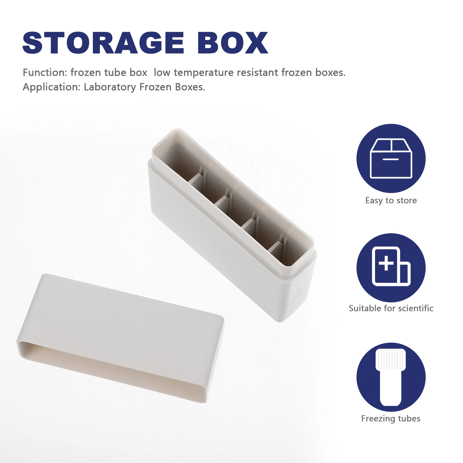 

1pc 5-Lattice Freezing Tube Box Plastic Cryovial Container Storage Organizer For Laboratory Sample Tubes 1.8Ml
