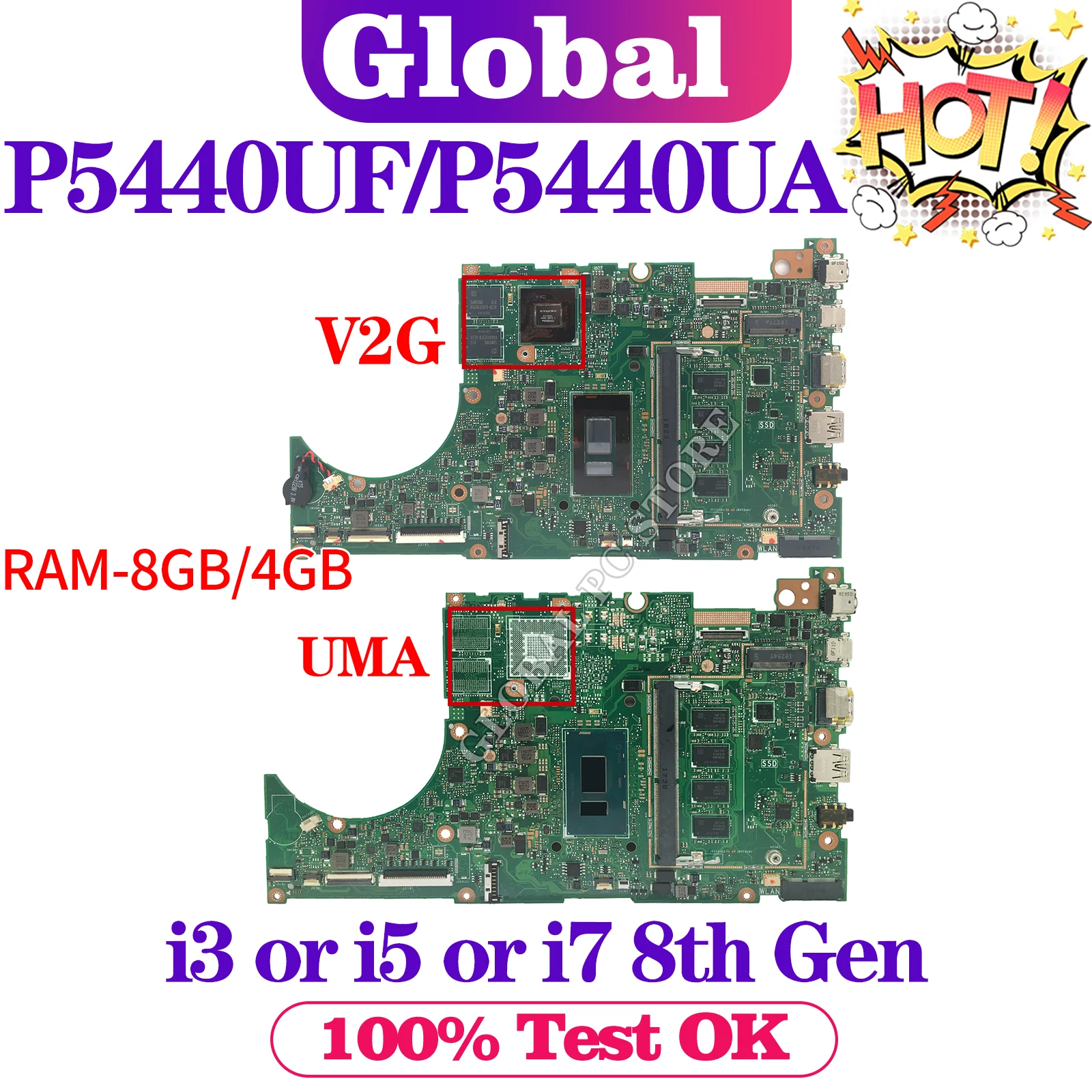 

P5440UF Mainboard For ASUS ExpertBook P5440UA P5340UF P5340UA P5240UF P5240UA P5440U P5340U P5240U Laptop Motherboard i3 i5 i7