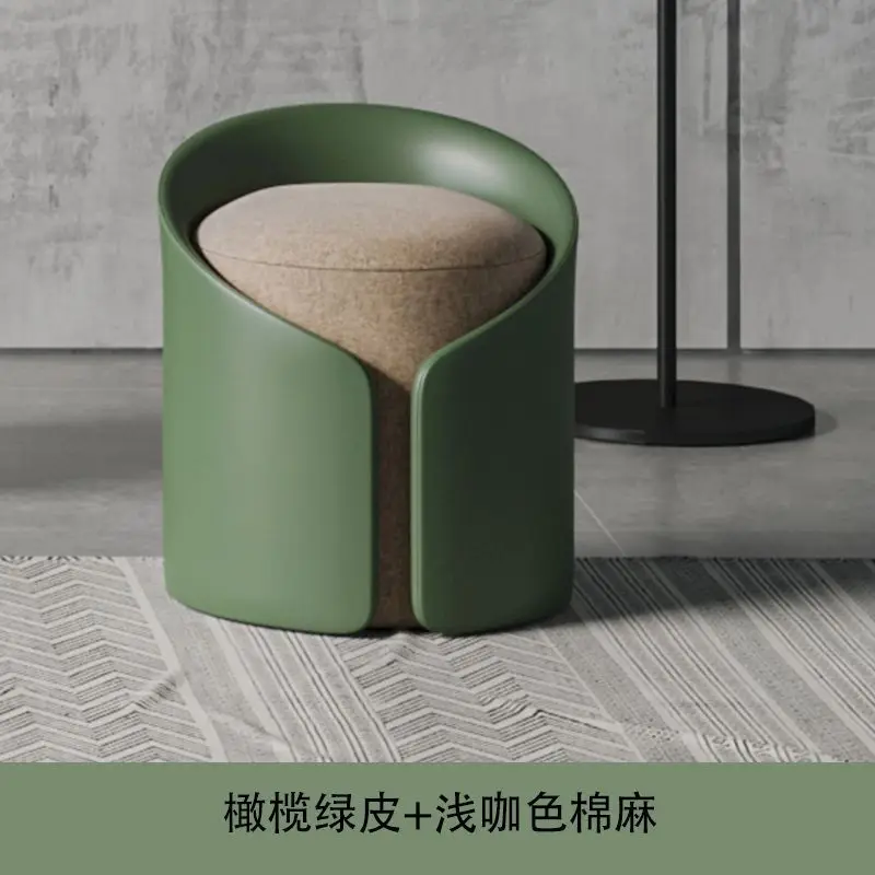 Vanity Stool, Modern Makeup Dressing Stool ,Creative Low Stool ,Leather & Flannel Stool for Dressing Table , Bedroom Makeup Room