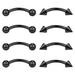 8PCS Stainless Steel Nose Ring Piercing Horseshoe Spike Septum Piercing Eyebrow Tragus Helix Pircing Lip Piercing Jewelry Gift