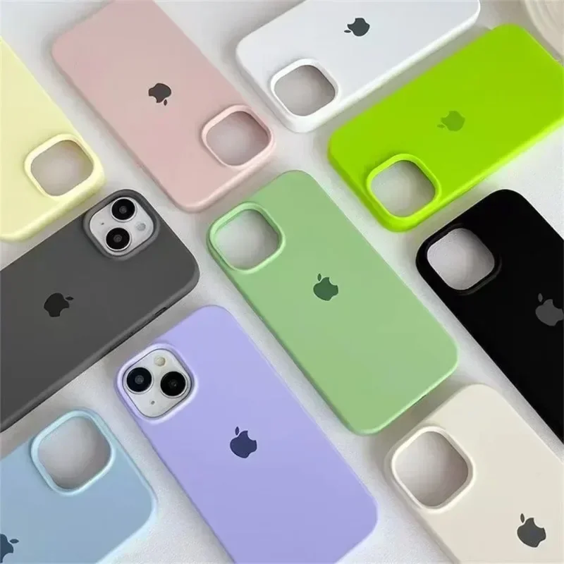 Original Official Silicone Cases For iPhone 16 15 13 14 12 Pro Max Case For Apple iPhone 16 14 15 13 12 Pro 16 Plus Case