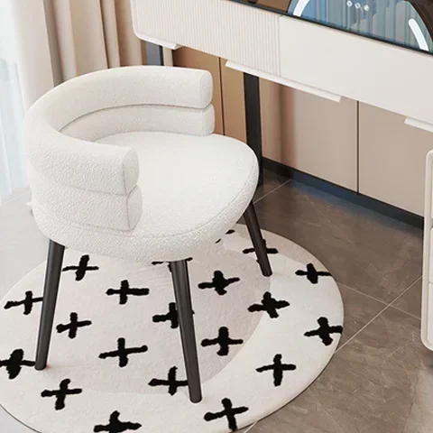 

Makeup Chair Light Luxury Girls' Bedroom Simple Modern Dressing Stool Backrest Ins Nail Petal Chairs Vanity Chairs Furniture