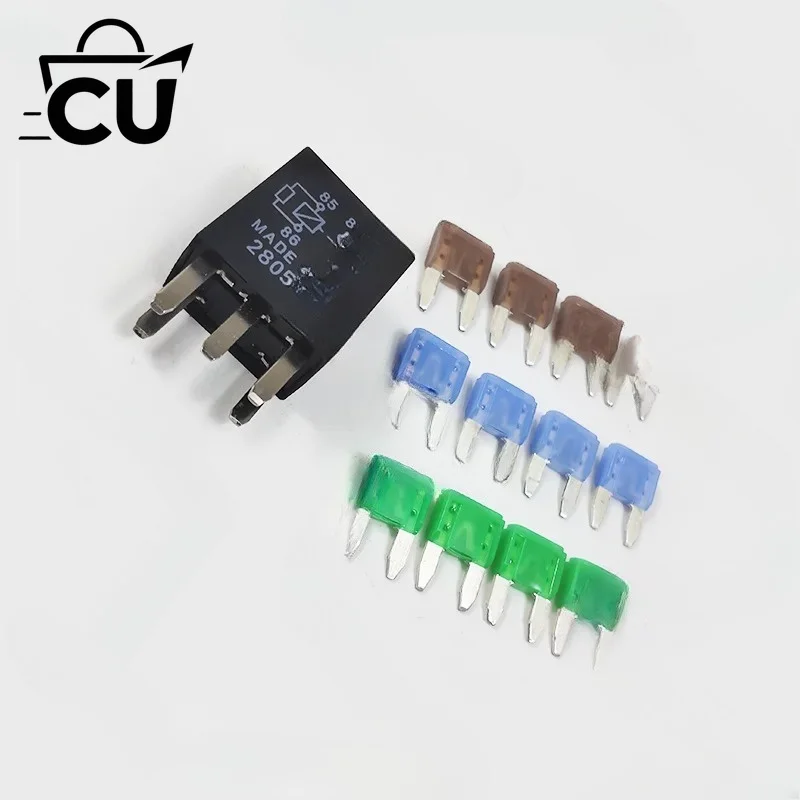 Fuse Box with Fuses & Power Relay Green30A Brown5A Blue15A Watercraft Electric Replacement Parts