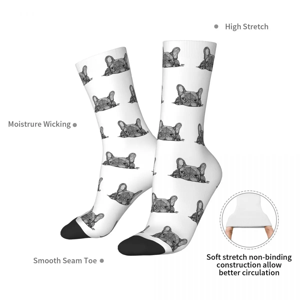 الفرنسية البلدغ جرو الجوارب Harajuku جوارب فائقة النعومة كل موسم الجوارب الطويلة اكسسوارات للرجل المرأة هدايا عيد الميلاد