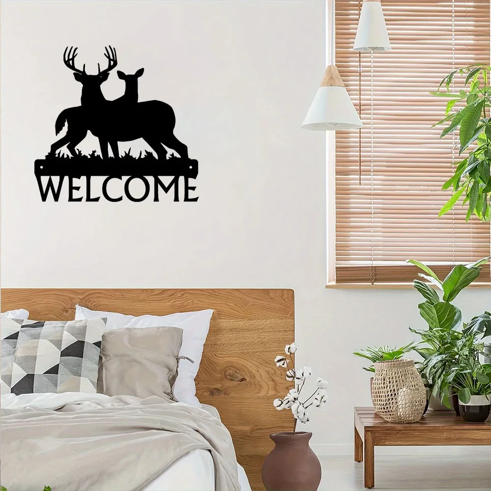 Elegant Deer Buck Artwork Wall Stickers – Graceful Family Shape Welcome Sign. Sophisticated for Wildlife Lovers and Home Decor