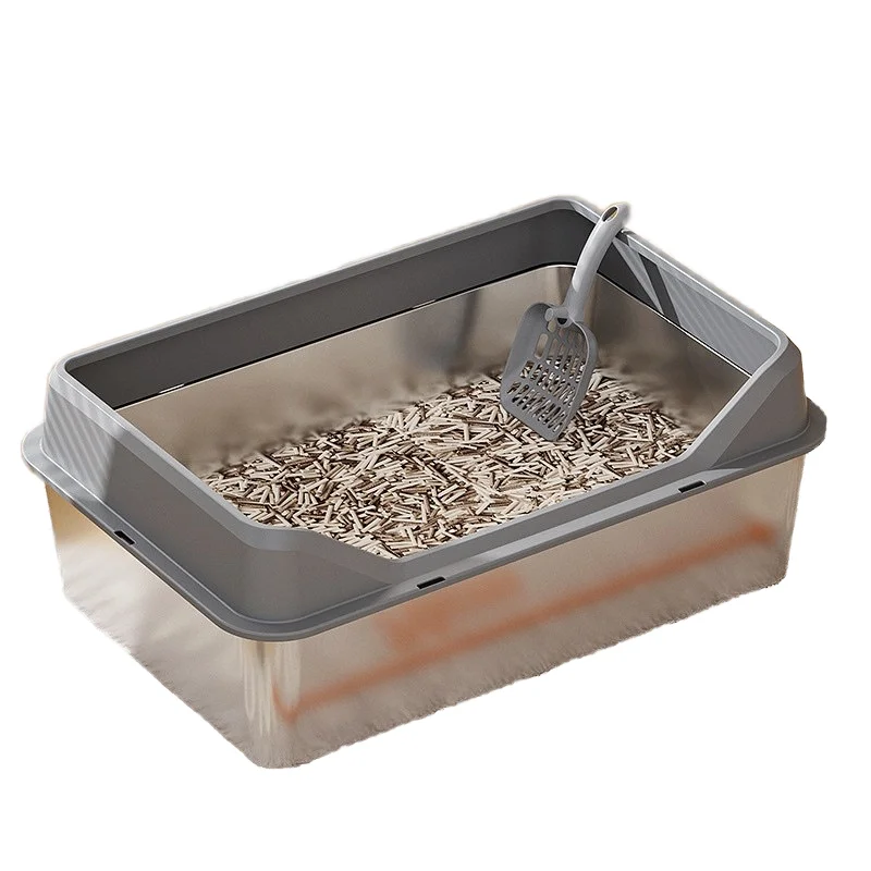 

STLF JW Oversized Semi-Closed 20L Stainless Steel Cat Basin Big Large Space Anti-Splash Design Thickened Plastic Toil