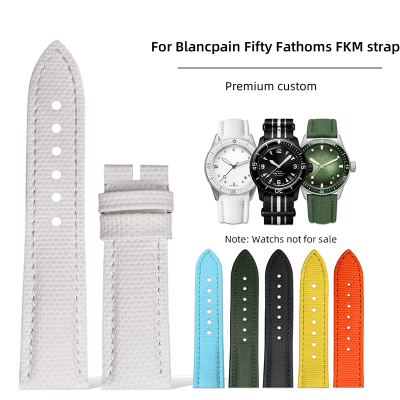 Correa de caucho fluorado personalizada para Blancpain Fifty Fathoms VILLERET AIR COMMAND Blancpain × Swatch Scuba Watch band 20/22/23/24mm ‌