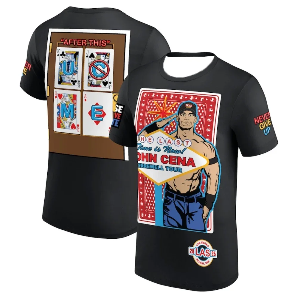 John Cena Farewell Tour 2025 Las Vegas T-shirtEstate Manica corta Donna T-shirt Abbigliamento sportivo Bambini Adulti T-shirt da surf Top