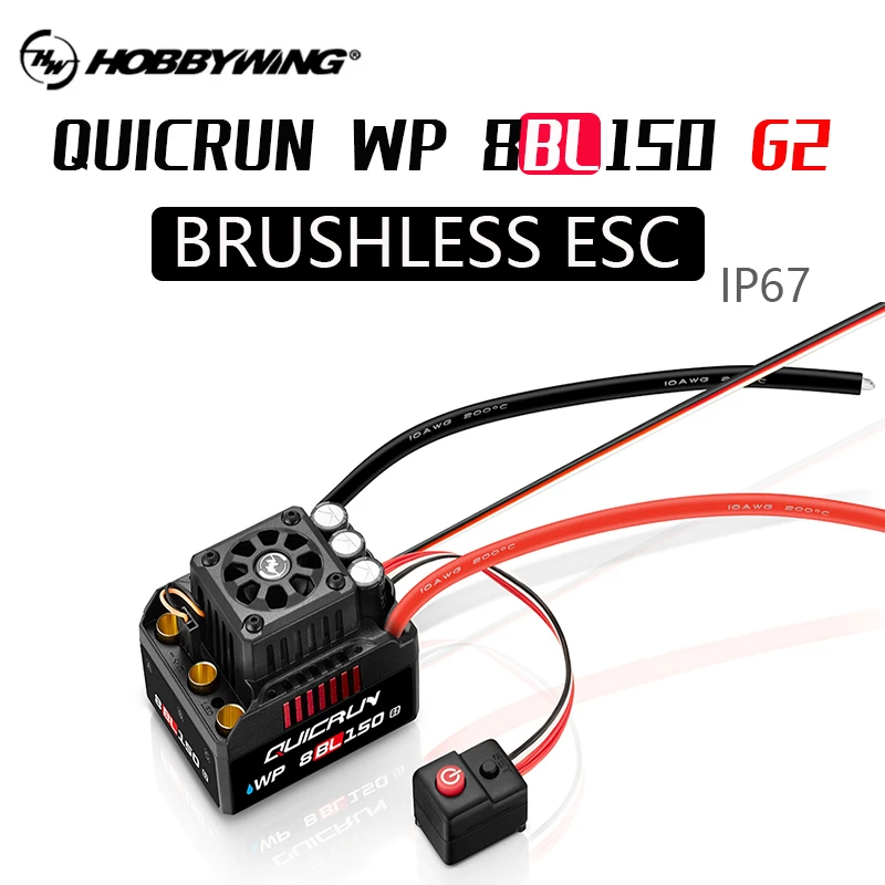 HOBBYWING QuicRun WP 8 BL150 G2 ESC impermeable 3-6S sensor 1/8 RC - imagen 3