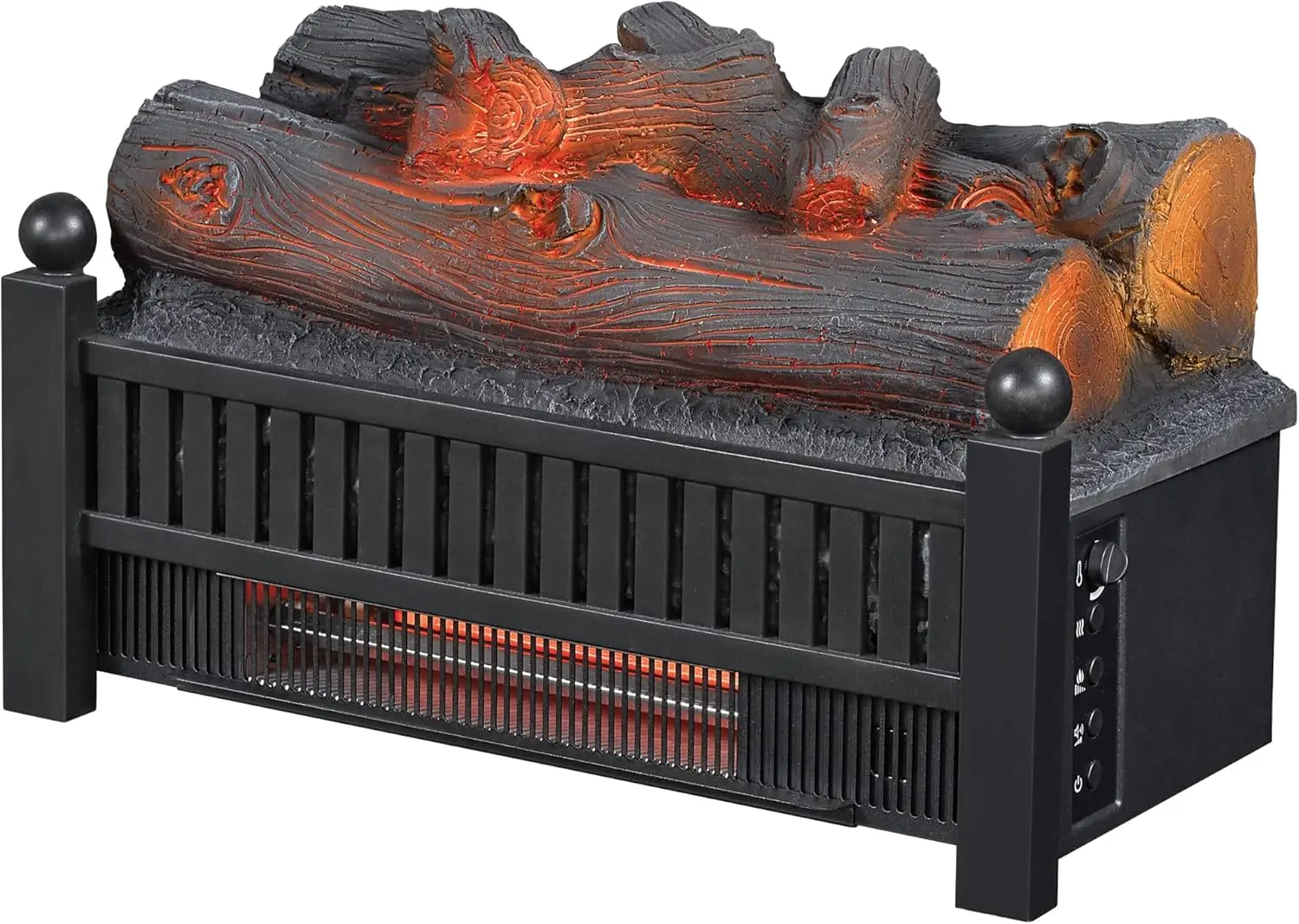 Duraflame®Elektro-Log-Set m² Infrarot-Heizung, Faux-Logs-Einsatz mit LED-Flammen für vorhandene Kamine, Knistern