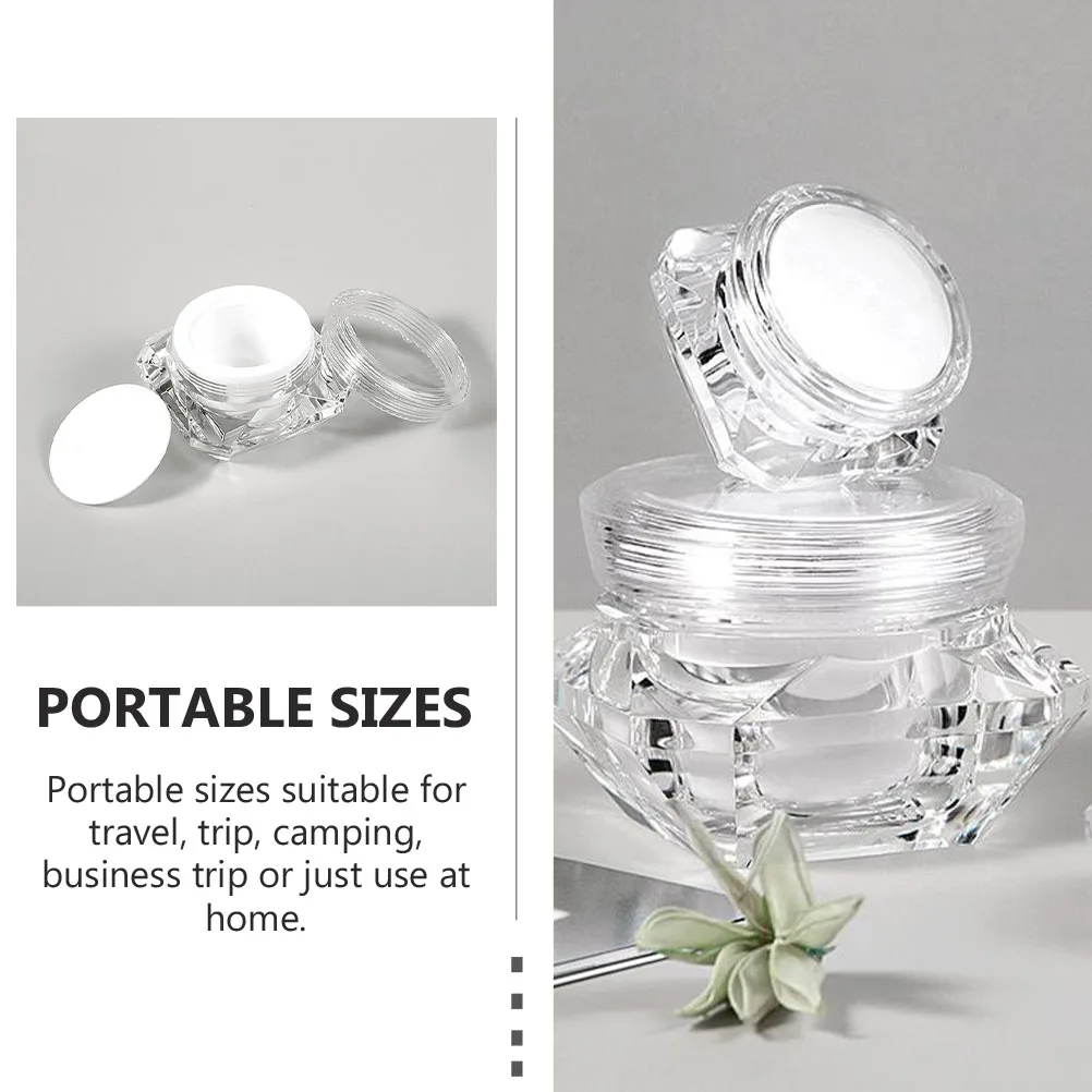 

12 Pcs Diamond Shape Cream Jar Plastic Lotion Dispenser Storage Container Empty Travel Size Portable Cosmetics Bottle