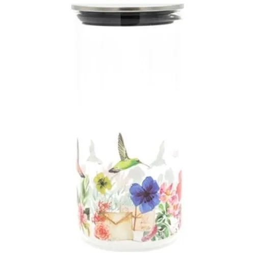 Zücev 11 X22CM Single Borosilicate Floral Glass Jar CANISTER-500