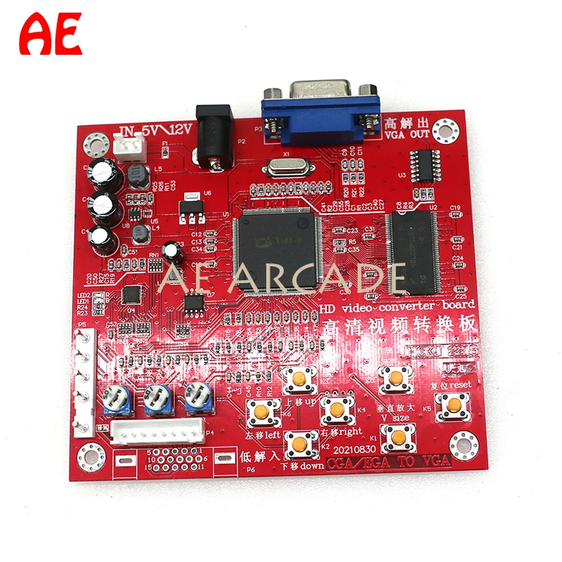 Professional RGBS CGA/CVBS/S-VIDEO to VGA Converter Retro Arcade Game Video Converter Board for CRT LCD PDP Monitor HD