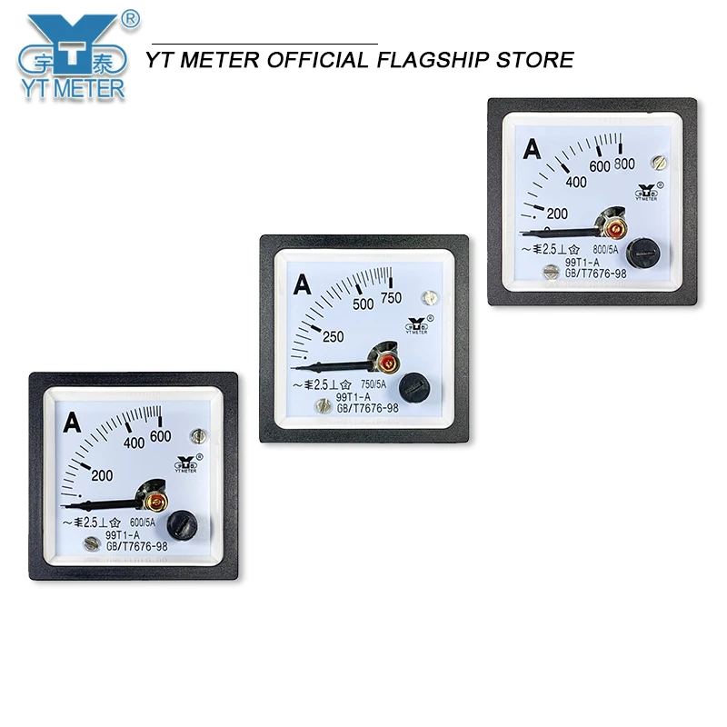 99T1 AC Ammeter 40/50/75/100/200/300/5A pointer Voltmeter 450V 45 * 45 48