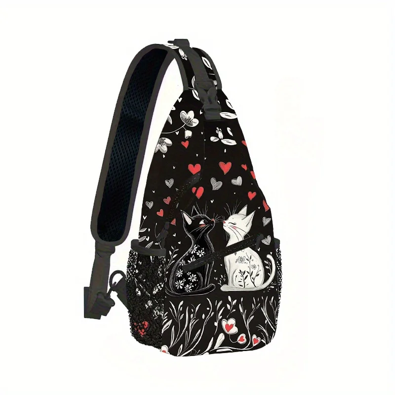 A Crossbody Bag Featuring Two Cats in Love It's a Great Gift for Friends, Perfect for Outdoor Activities And Travel