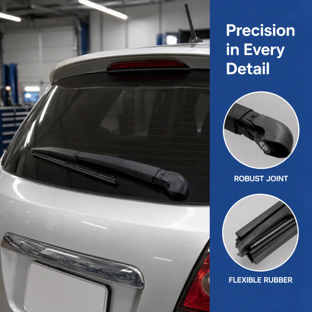Black Rear Wiper Arm Rubber FI0027KR, 51787577, 71751023 Rear Wiper Arm With Blade for FIAT 500 2007-2023