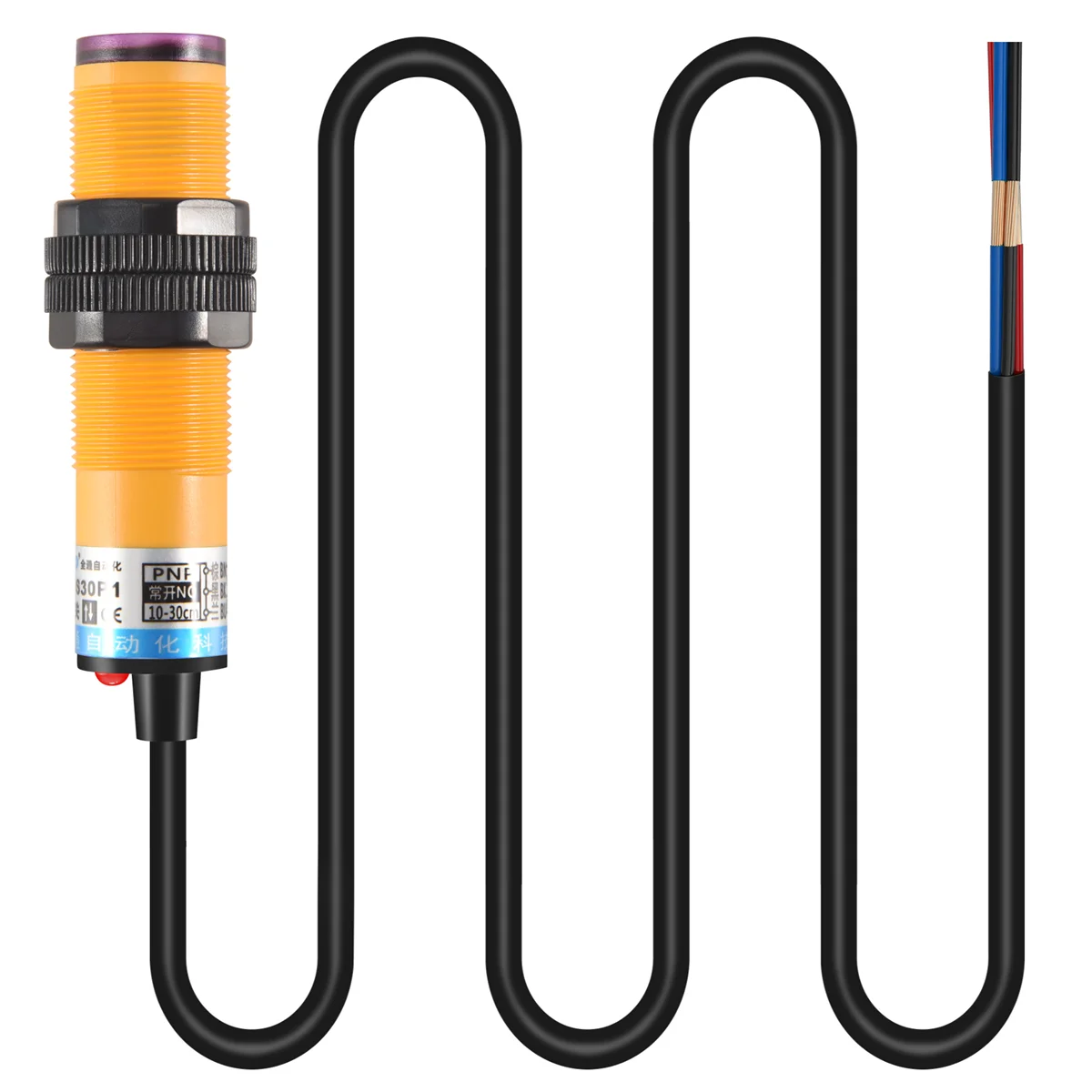 BABQ DC 3 สาย 6-36V PNP IR Photoelectric Sensor สวิทช์ 30 ซม.E18-B03P1