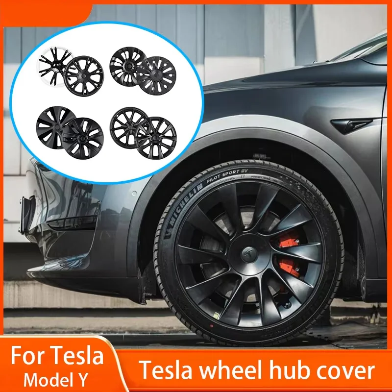 For Tesla Model Y 2018-2023 4PCS Wheel Cap 19 Inch Automobile Hubcap for Tesla Model Y Hub Cap Performance Replacement