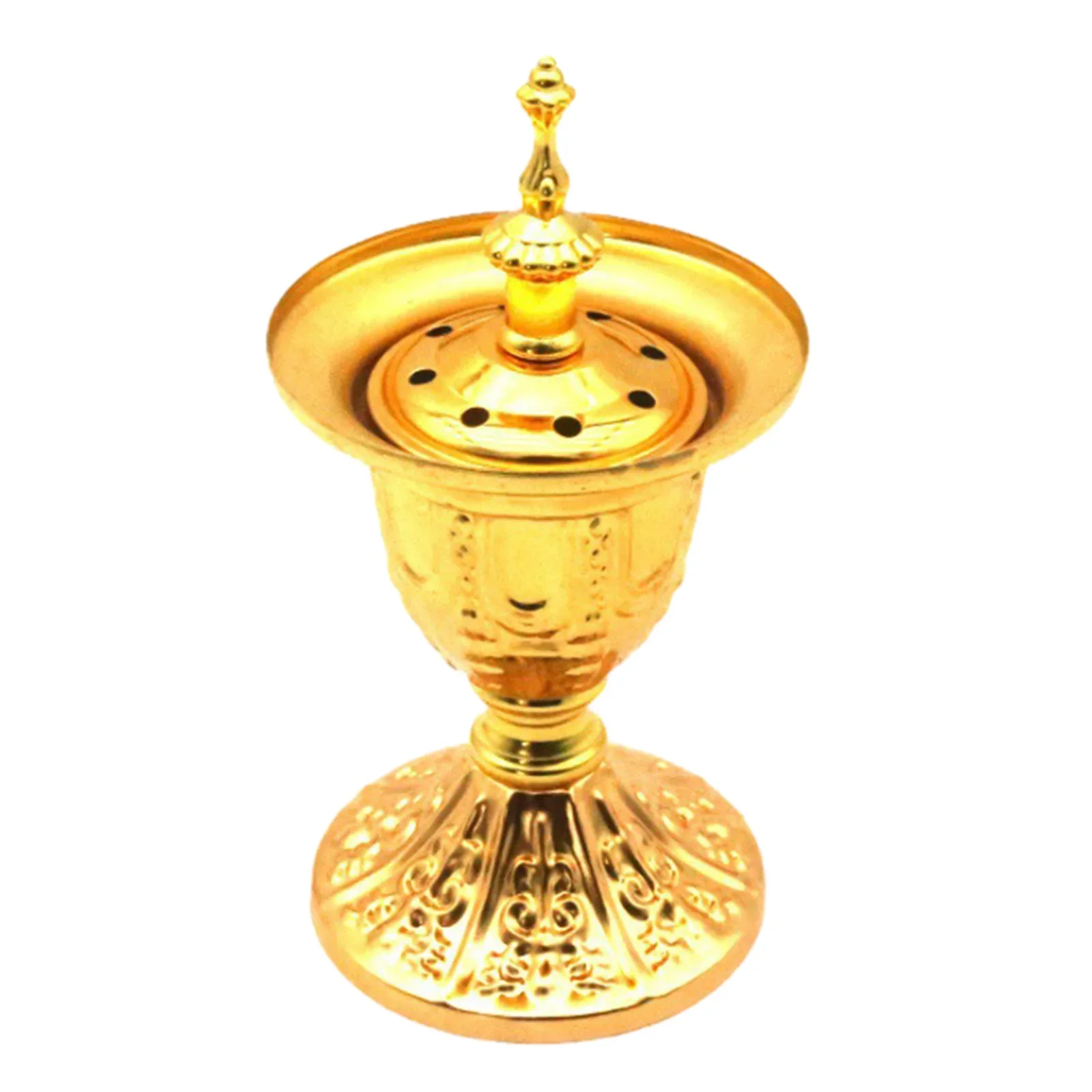 1Pcs Arabian Bakhoor Incense Burner Mabkhara Censer Candle Holder Metal Decorative 8x20cm Exquisite Artistic Home Ornaments