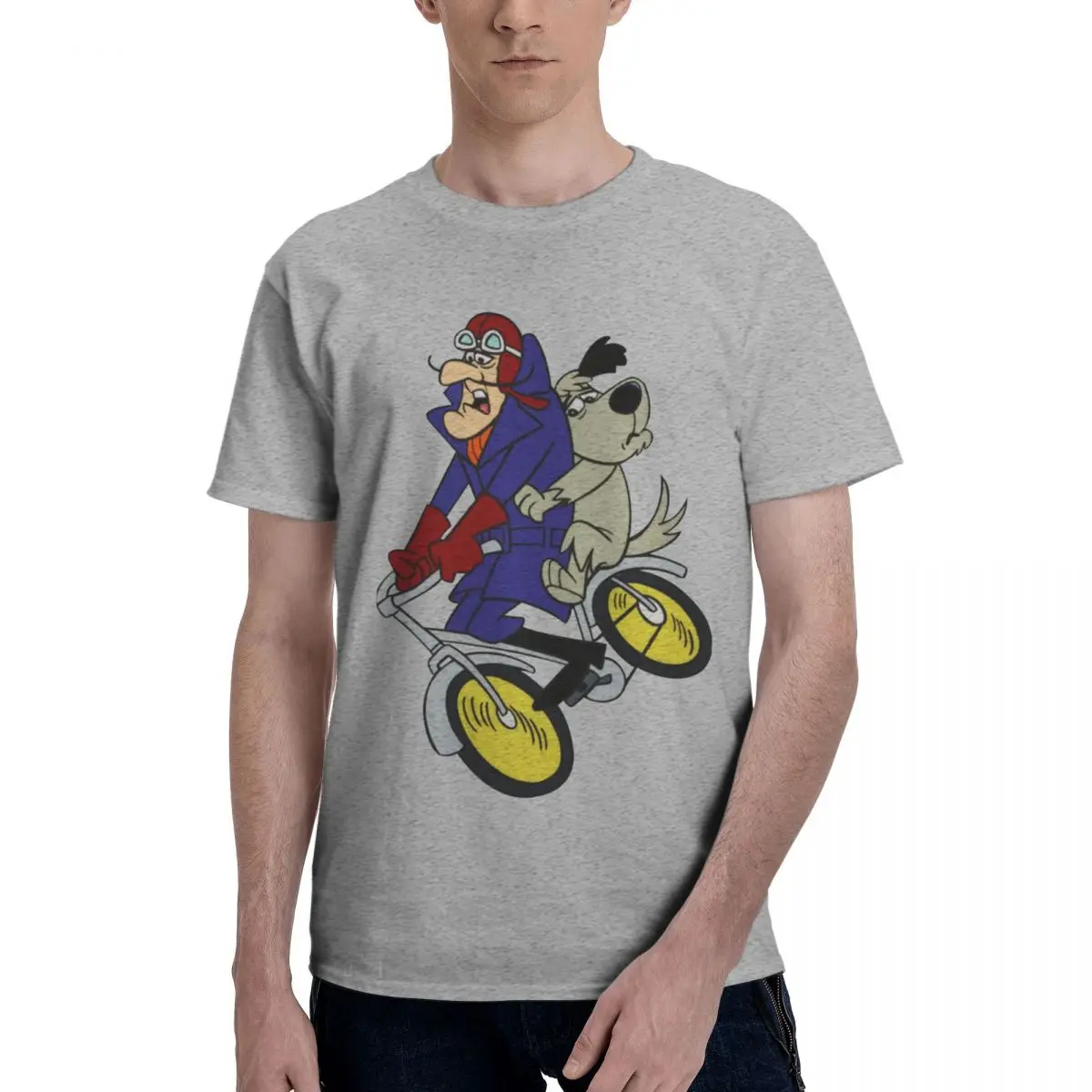 Funny Muttley And Dick Dastardly Great Race Cartoon T Shirts Graphic Y2K Idea Short Sleeve Men Women Tshirt Clothes