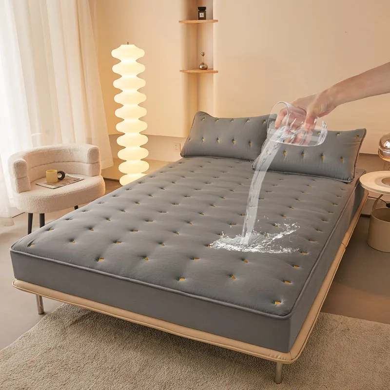 waterproof mattress cover Thick Quilted Double Bed Sheet Elastic Fitted Sheet Bedspread on The Bed Couple Bed Linen 160x200