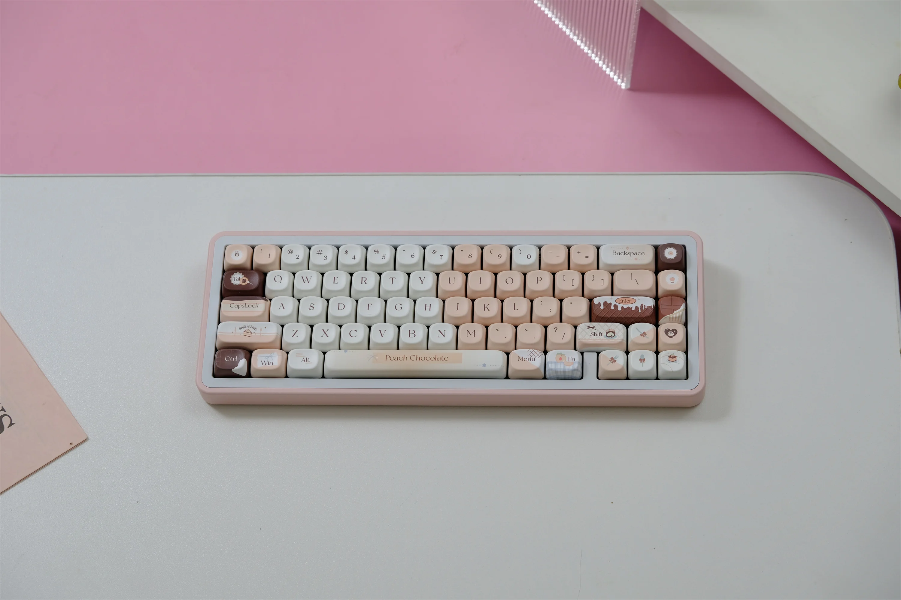 

Peach Chocolatc 126 Keys Keycaps Set PBT Material MOA Profile Keycap DYE-SUB Wooting For CHERRY MX Switch Mechanical Keyboard